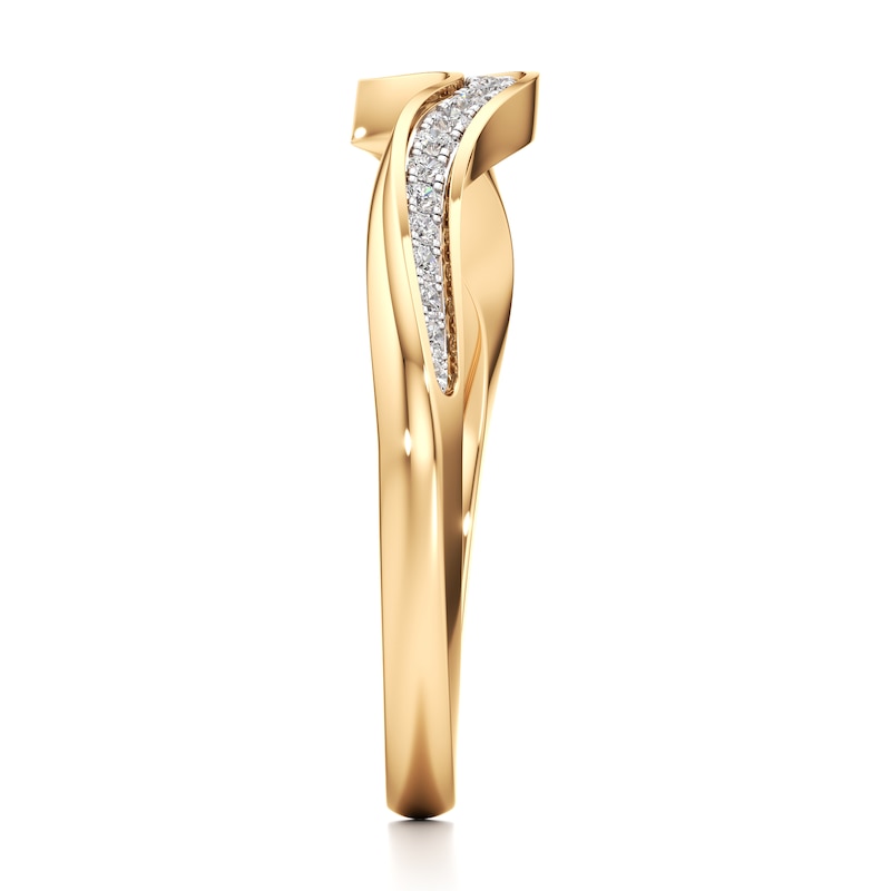 Main Image 3 of J'Lure Lab-Grown Diamond Contour Wedding Band 1/6 ct tw 18K Yellow Gold