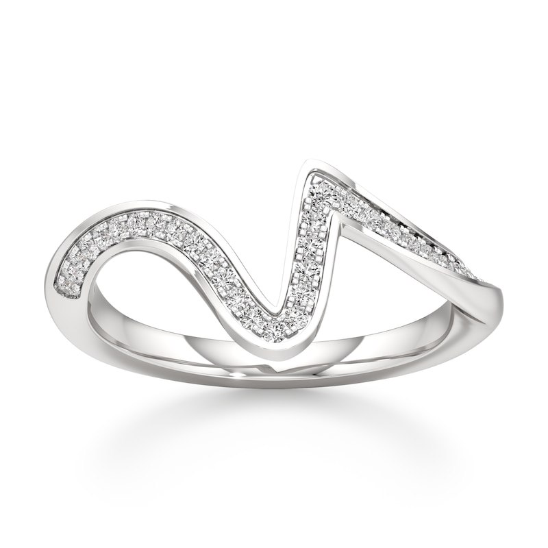 Main Image 1 of J'Lure Lab-Grown Diamond Contour Wedding Band 1/5 ct tw 18K White Gold