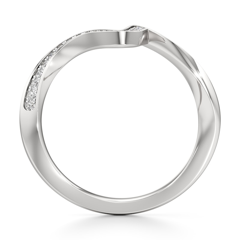 Main Image 2 of J'Lure Lab-Grown Diamond Contour Wedding Band 1/5 ct tw 18K White Gold