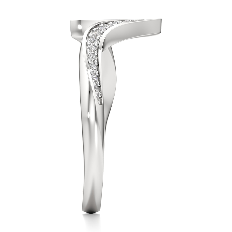 Main Image 3 of J'Lure Lab-Grown Diamond Contour Wedding Band 1/5 ct tw 18K White Gold
