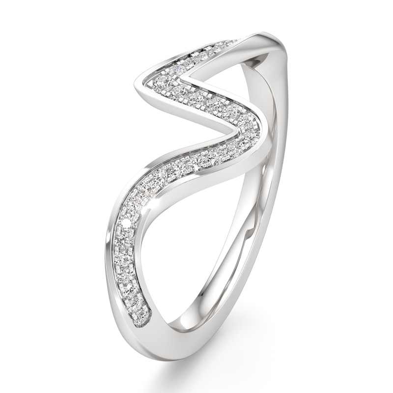 Main Image 4 of J'Lure Lab-Grown Diamond Contour Wedding Band 1/5 ct tw 18K White Gold
