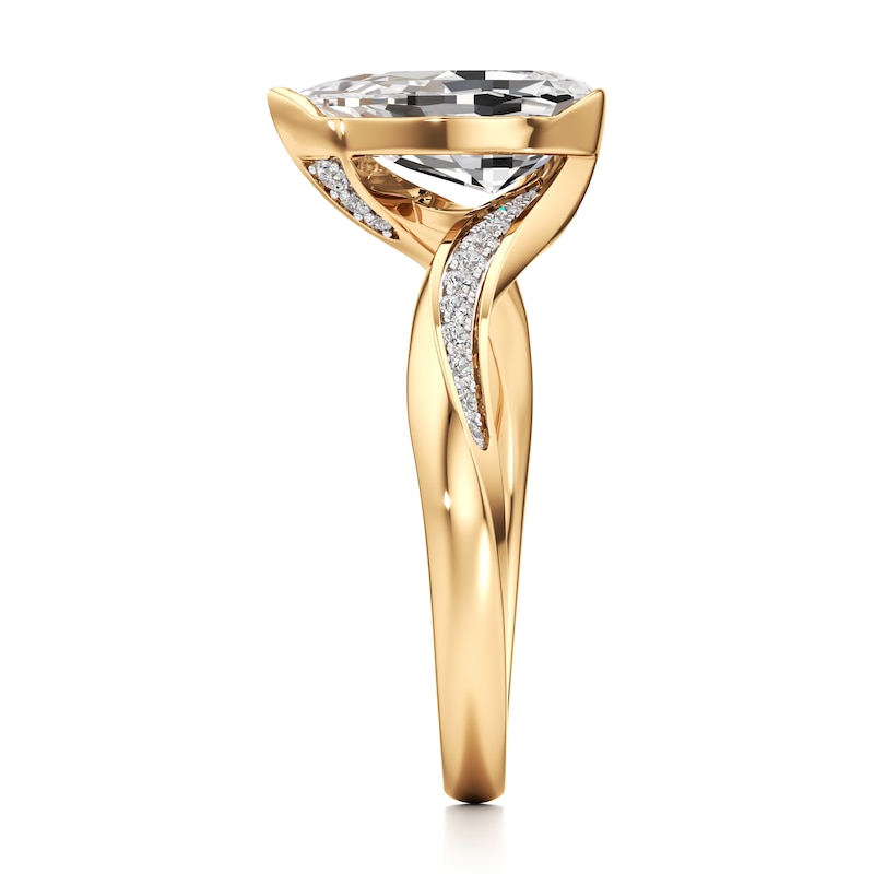 Main Image 3 of J'Lure Pear Step-Cut Lab-Grown Diamond Bypass Engagement Ring 2-1/6 ct tw 18K Yellow Gold
