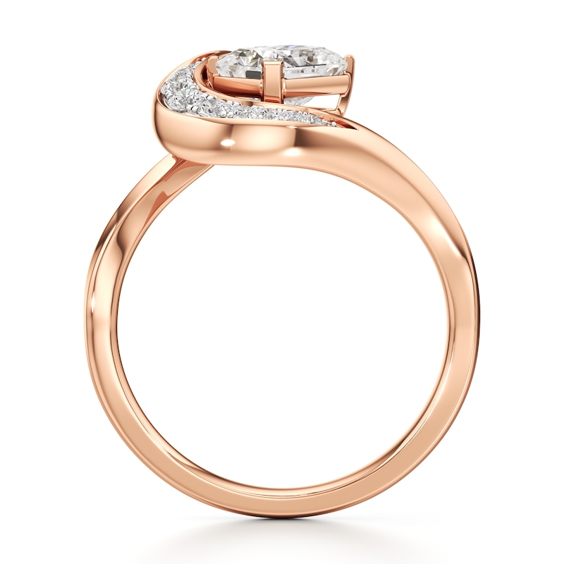 Main Image 2 of J'Lure Radiant Brilliant-Cut Lab-Created Diamond Engagement Ring 1 ct tw 18K Rose Gold