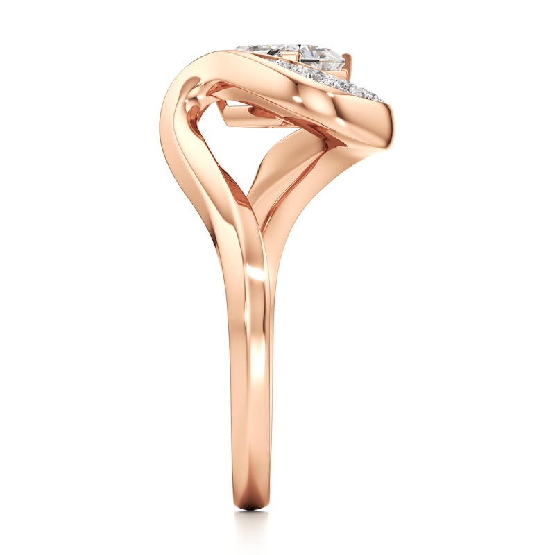 Main Image 3 of J'Lure Radiant Brilliant-Cut Lab-Created Diamond Engagement Ring 1 ct tw 18K Rose Gold