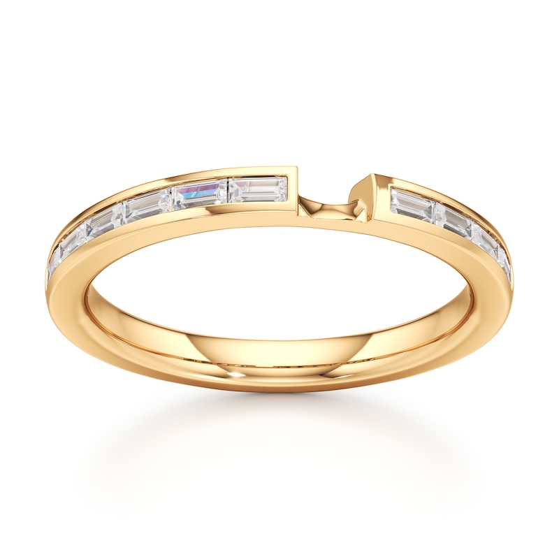 Main Image 1 of J'Lure Baguette-Cut Lab-Grown Diamond Contour Wedding Band 3/8 ct tw 18K Yellow Gold