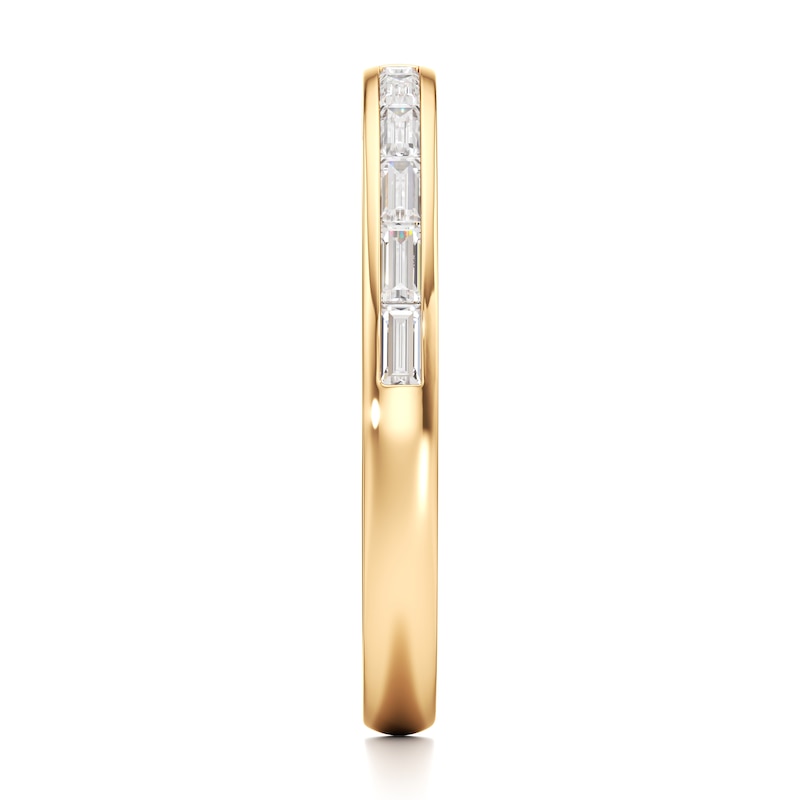 Main Image 3 of J'Lure Baguette-Cut Lab-Grown Diamond Contour Wedding Band 3/8 ct tw 18K Yellow Gold