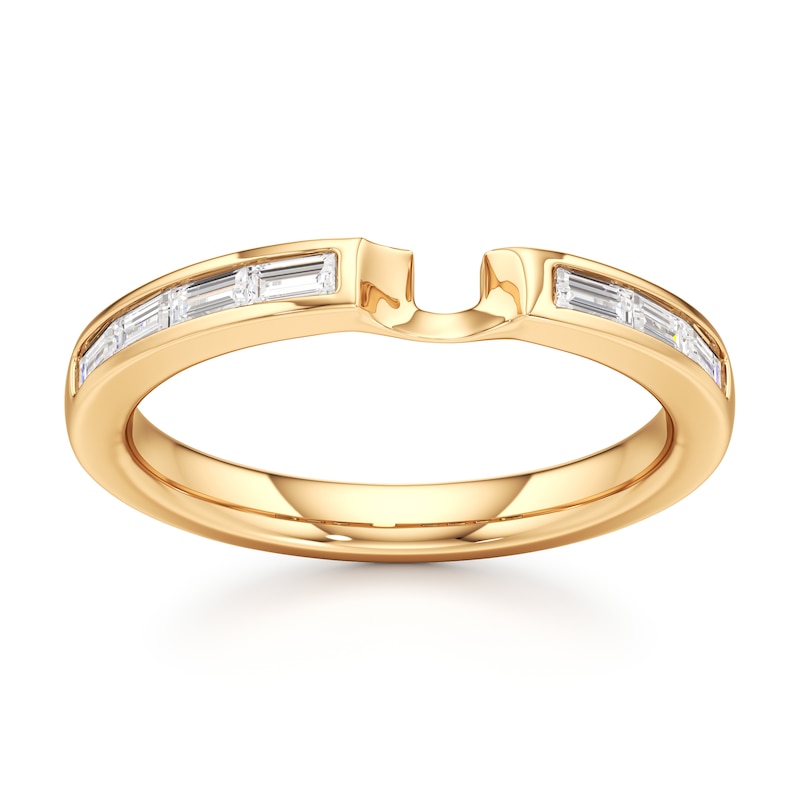 Main Image 1 of J'Lure Baguette-Cut Lab-Grown Diamond Contour Wedding Band 1/3 ct tw 18K Yellow Gold