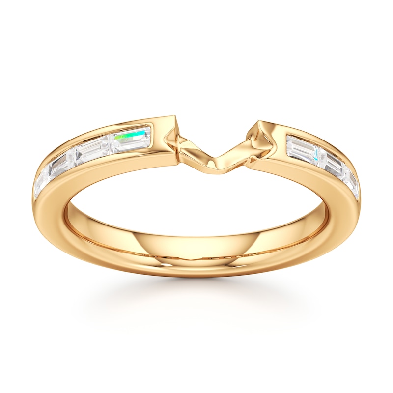 Main Image 1 of J'Lure Baguette-Cut Lab-Created Diamond Contour Wedding Band 1/3 ct tw 18K Yellow Gold