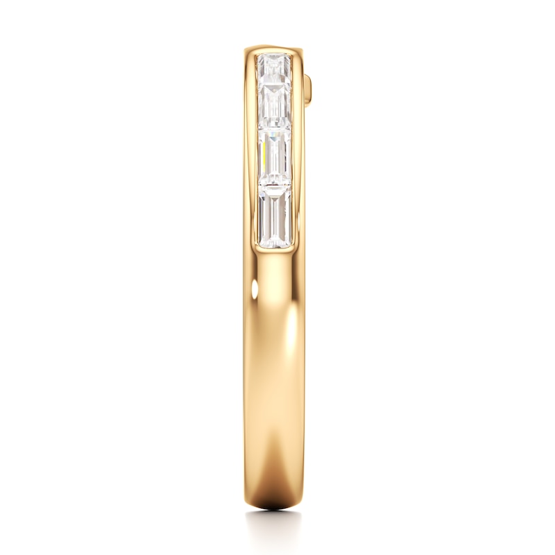 Main Image 3 of J'Lure Baguette-Cut Lab-Created Diamond Contour Wedding Band 1/3 ct tw 18K Yellow Gold