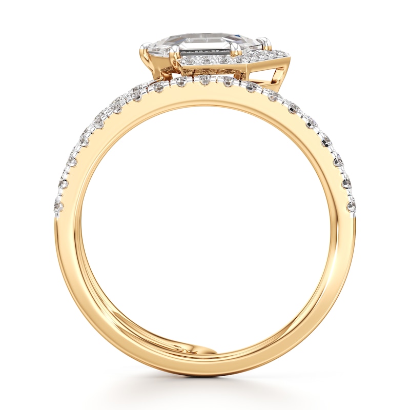 Main Image 2 of J'Lure Hexagon Portrait-Cut Lab-Grown Diamond Spiral Engagement Ring 1-3/8 ct tw 18K Yellow Gold