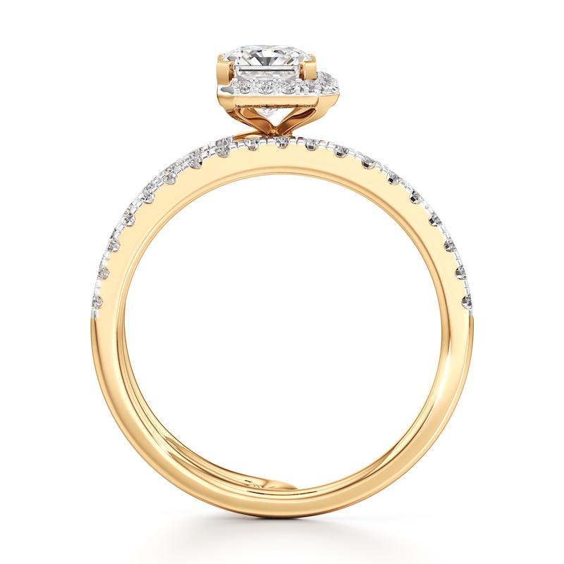 Main Image 2 of J'Lure Radiant Brilliant-Cut Lab-Grown Diamond Spiral Engagement Ring 1-3/8 ct tw 18K Yellow Gold