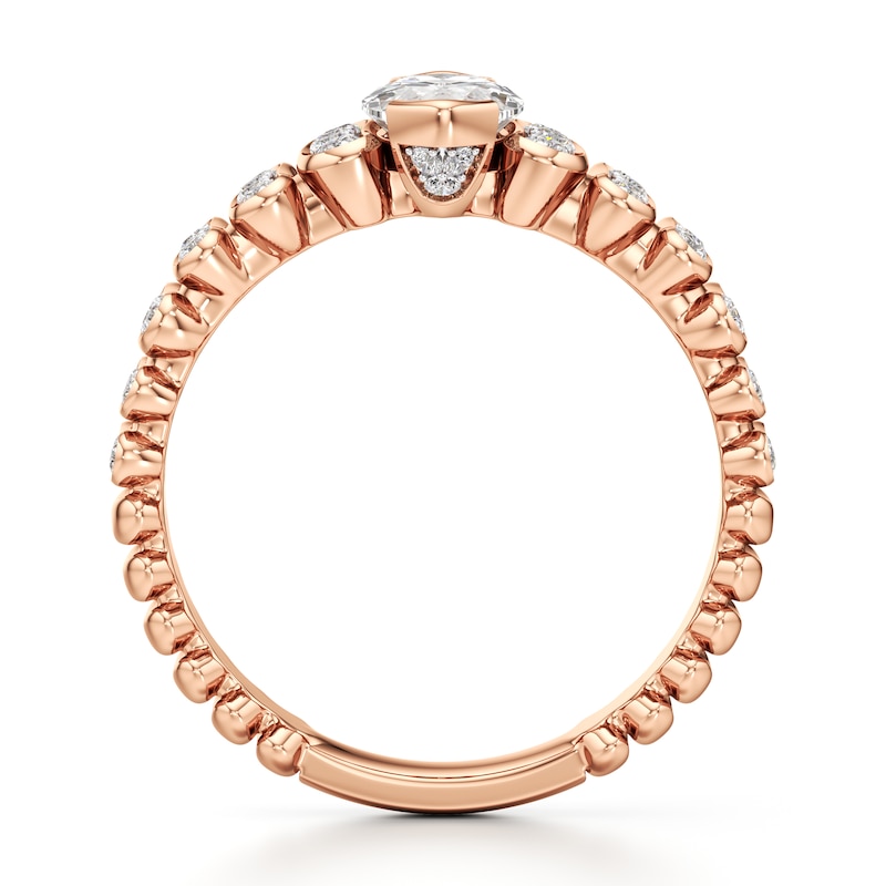 Main Image 2 of J'Lure Moval Old-Cut Lab-Grown Diamond Engagement Ring 1-1/3 ct tw 18K Rose Gold
