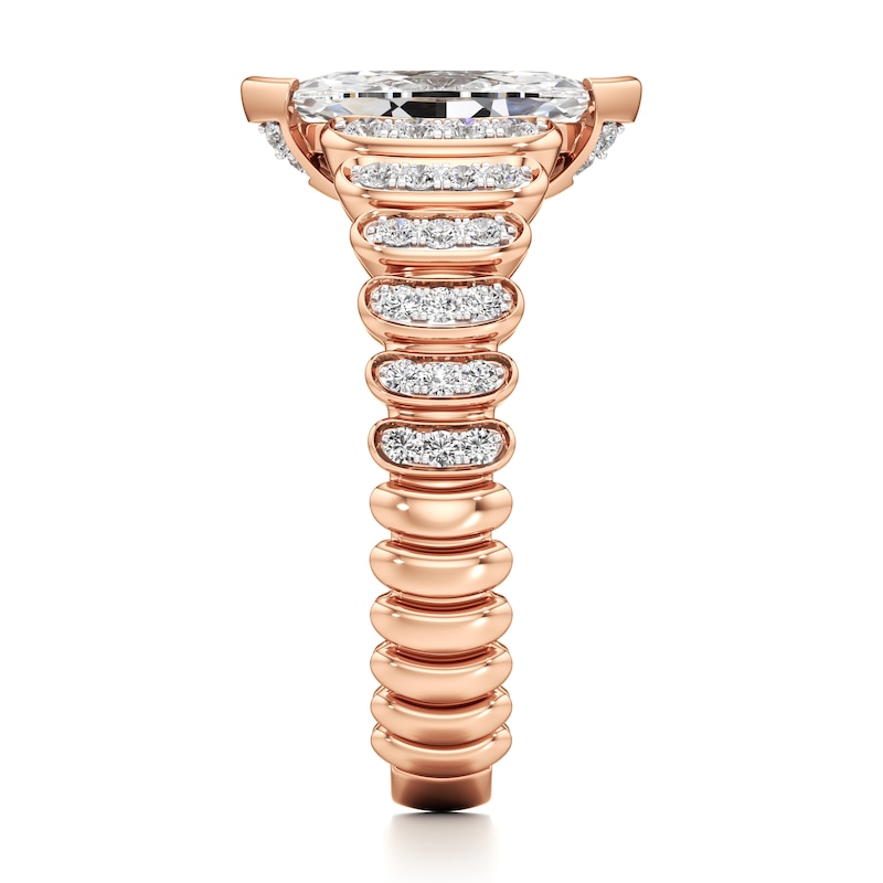 Main Image 3 of J'Lure Moval Old-Cut Lab-Grown Diamond Engagement Ring 1-1/3 ct tw 18K Rose Gold