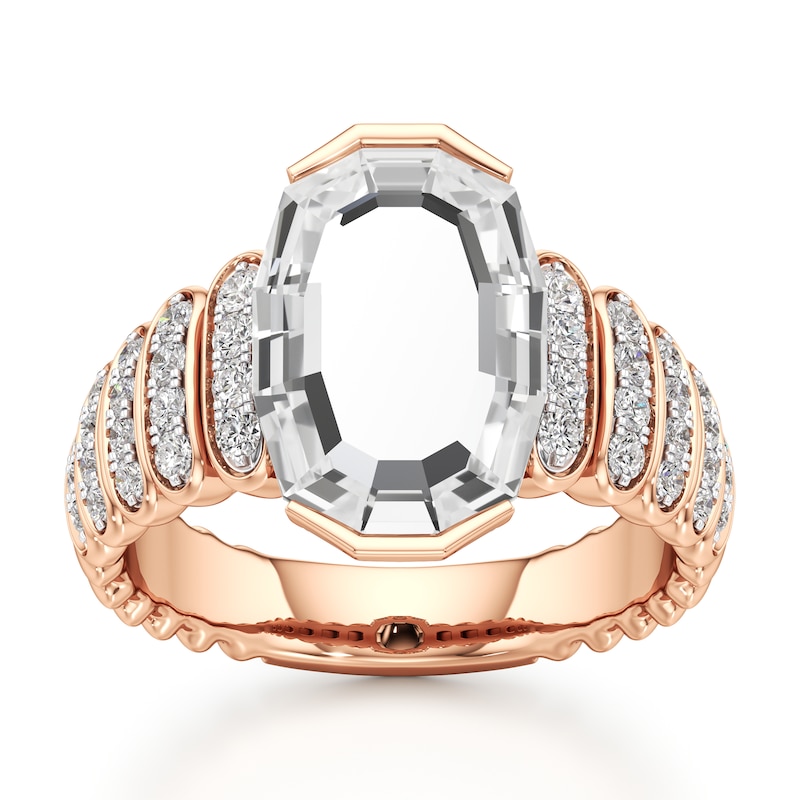Main Image 1 of J'Lure Oval Portrait-Cut Lab-Grown Diamond Engagement Ring 3-3/8 ct tw 18K Rose Gold