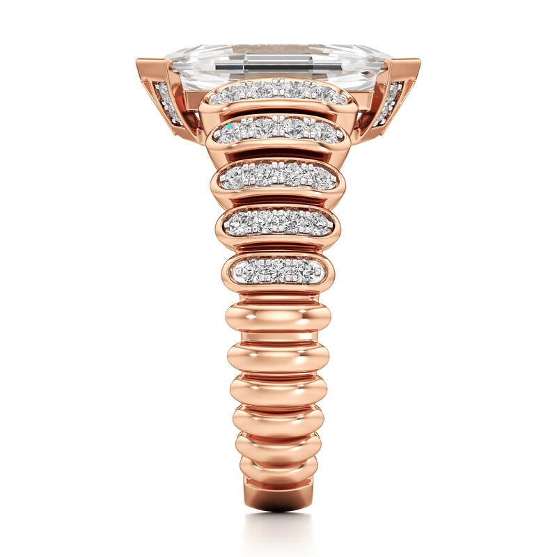 Main Image 3 of J'Lure Oval Portrait-Cut Lab-Grown Diamond Engagement Ring 3-3/8 ct tw 18K Rose Gold