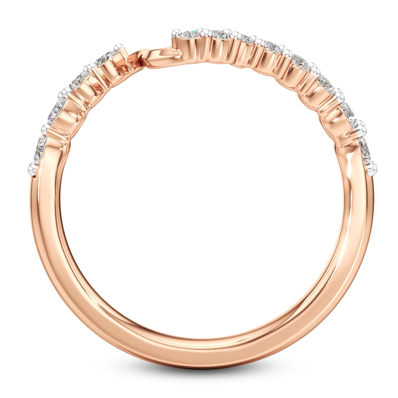 Main Image 4 of J'Lure Lab-Grown Diamond Contour Wedding Band 3/8 ct tw 18K Rose Gold