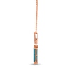 Thumbnail Image 2 of Le Vian Silhouette Hexagon-Cut Natural Blue Topaz Necklace 1/8 ct tw Diamonds 14K Strawberry Gold 19"