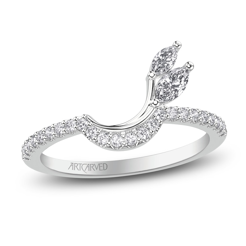 Main Image 1 of ArtCarved Marquise-Cut Diamond Contour Anniversary Ring 3/8 ct tw 14K White Gold