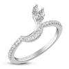 Thumbnail Image 2 of ArtCarved Marquise-Cut Diamond Contour Anniversary Ring 3/8 ct tw 14K White Gold