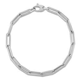 Paperclip Chain Bracelet 4.2mm 14K White Gold 7.5"