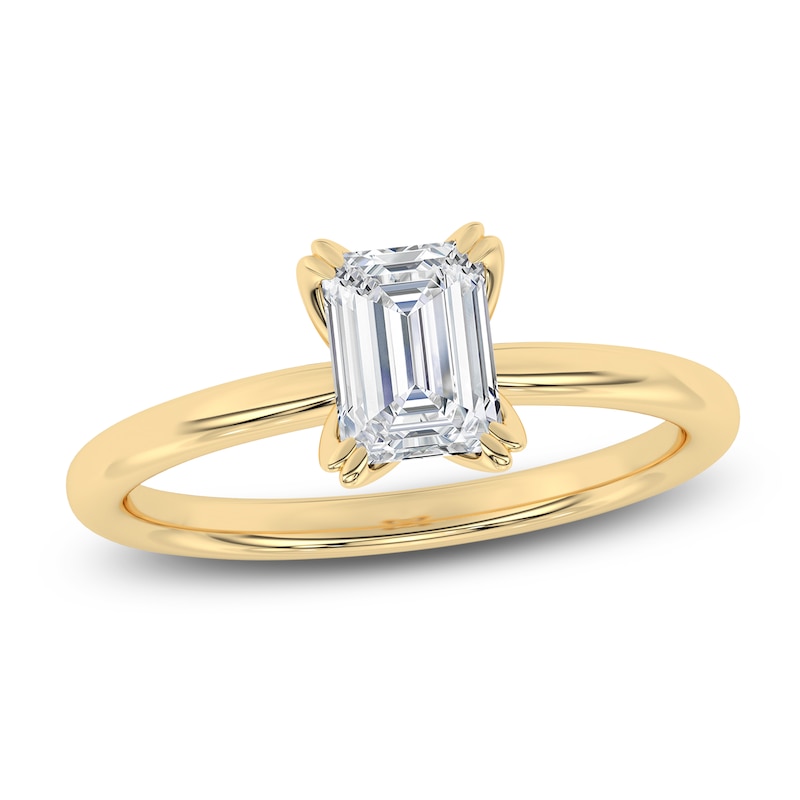 Main Image 1 of Emerald-Cut Diamond Solitaire Engagement Ring 1 ct tw 14K Yellow Gold (I2/I)