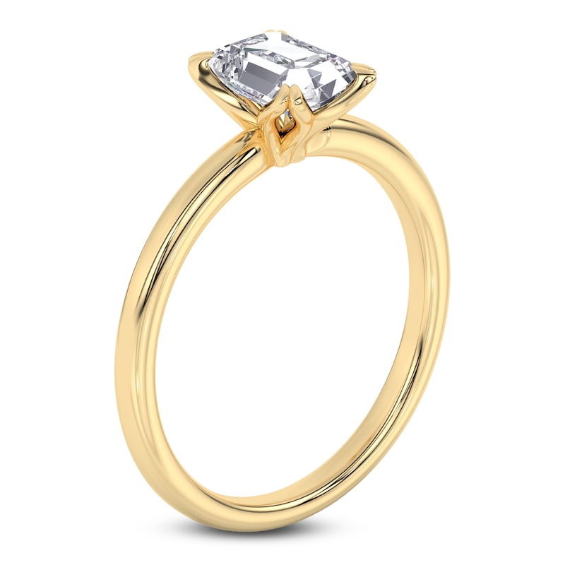 Main Image 2 of Emerald-Cut Diamond Solitaire Engagement Ring 1 ct tw 14K Yellow Gold (I2/I)