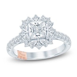 Pnina Tornai Princess-Cut Lab-Grown Diamond Halo Engagement Ring 1-3/4 ct tw 14K White Gold