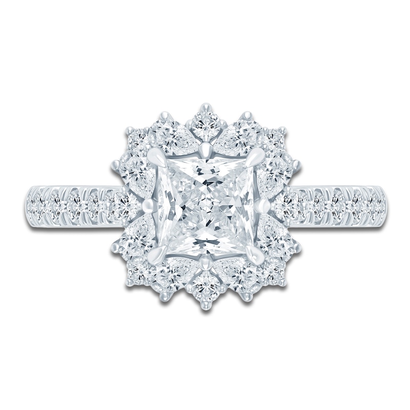 Main Image 3 of Pnina Tornai Princess-Cut Lab-Grown Diamond Halo Engagement Ring 1-3/4 ct tw 14K White Gold