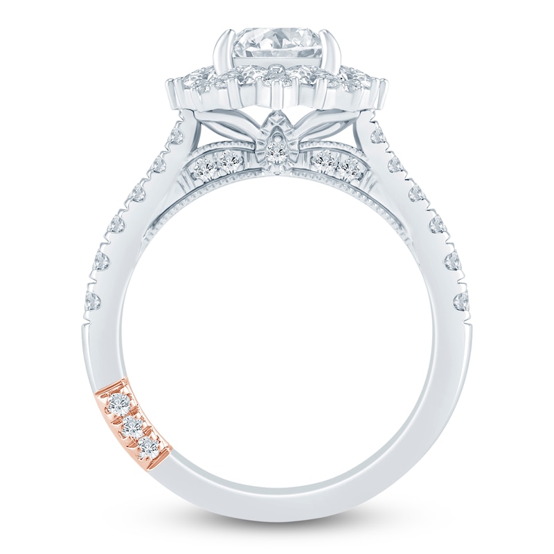 Main Image 4 of Pnina Tornai Princess-Cut Lab-Grown Diamond Halo Engagement Ring 1-3/4 ct tw 14K White Gold