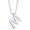 Thumbnail Image 3 of Shy Creation Diamond Letter M Pavé Necklace 1/8 ct tw 14K White Gold 18" SC55028331-M