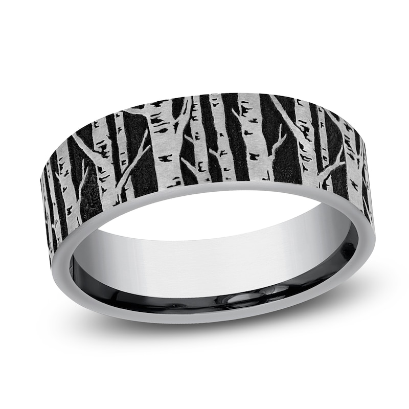 Main Image 1 of Men's Birch Tree Comfort-Fit Wedding Band Tungsten Carbide 7mm