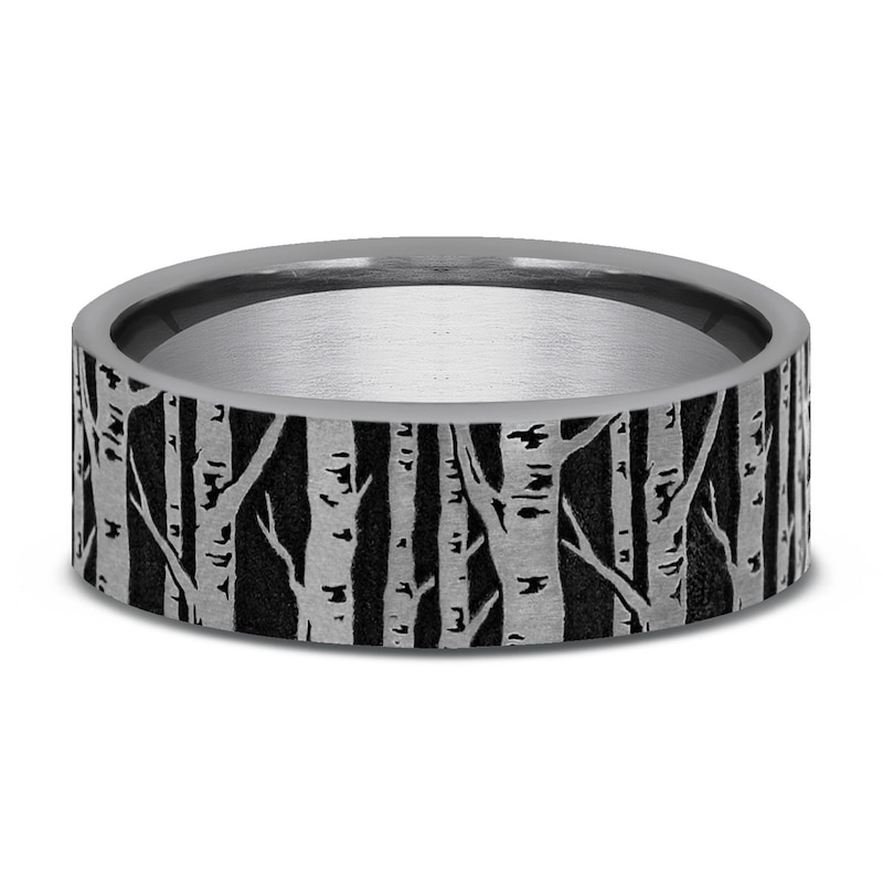 Main Image 3 of Men's Birch Tree Comfort-Fit Wedding Band Tungsten Carbide 7mm