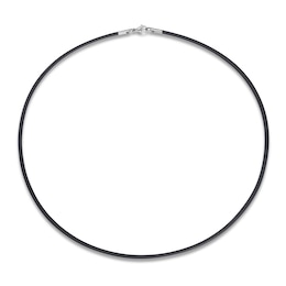 Baraka Men's Rubber Necklace Stainless Steel 19.7"