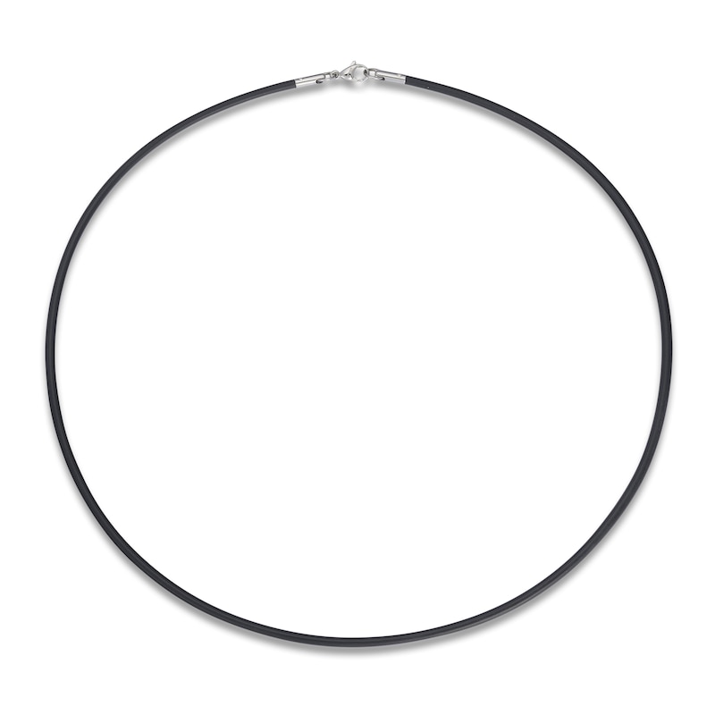 Main Image 1 of Baraka Men's Rubber Necklace Stainless Steel 19.7"