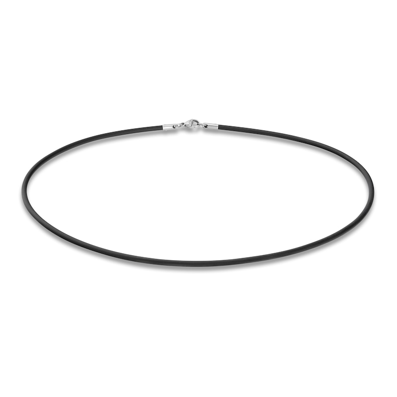 Main Image 2 of Baraka Men's Rubber Necklace Stainless Steel 19.7"