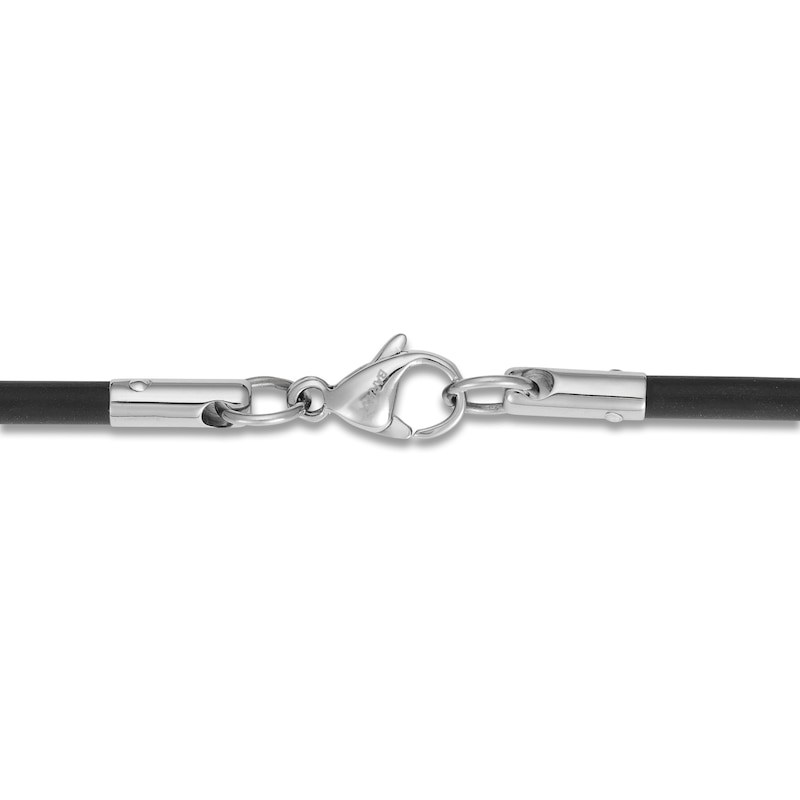 Main Image 3 of Baraka Men's Rubber Necklace Stainless Steel 19.7"