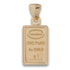 Thumbnail Image 1 of Italia D'Oro 1g Ingot Charm 24K & 14K Yellow Gold