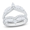 Thumbnail Image 1 of Pear & Round-Cut Lab-Grown Diamond Chevron Enhancer Ring 1-3/8 ct tw 14K White Gold