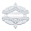 Thumbnail Image 3 of Pear & Round-Cut Lab-Grown Diamond Chevron Enhancer Ring 1-3/8 ct tw 14K White Gold