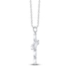 Thumbnail Image 2 of Shy Creation Baguette & Round-Cut Multi-Diamond Cross Necklace 1/4 ct tw 14K White Gold 18" SC55027790