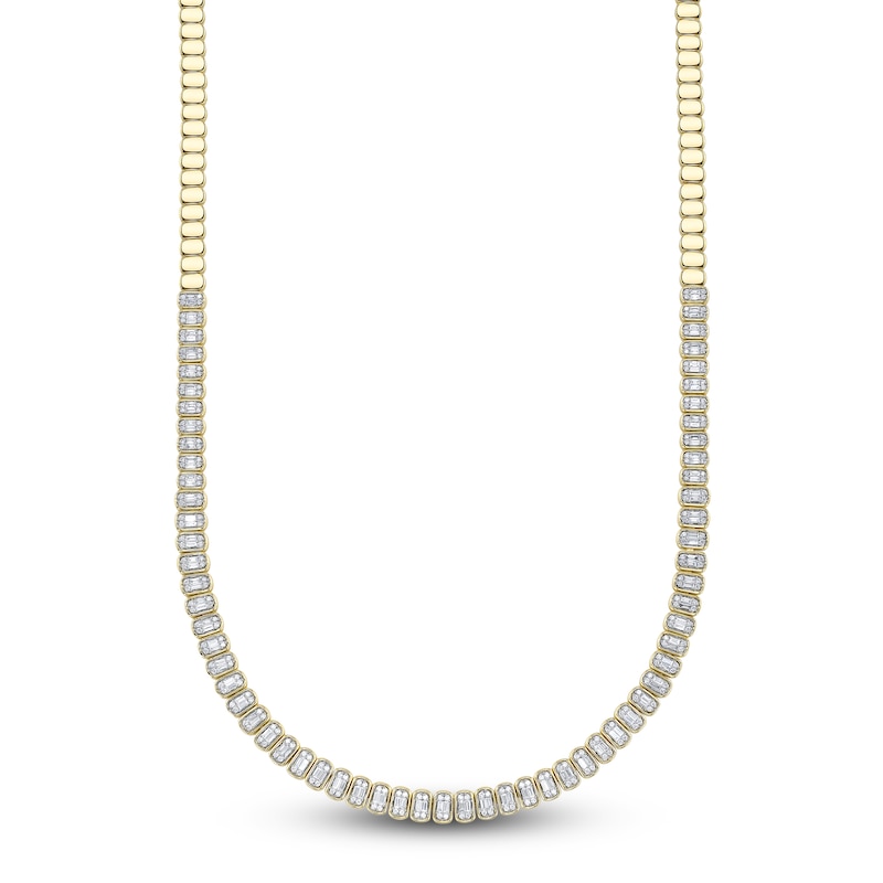Main Image 2 of Shy Creation Baguette & Round-Cut Multi-Diamond Necklace 2-7/8 ct tw 14K Yellow Gold SC55028122RDZ17