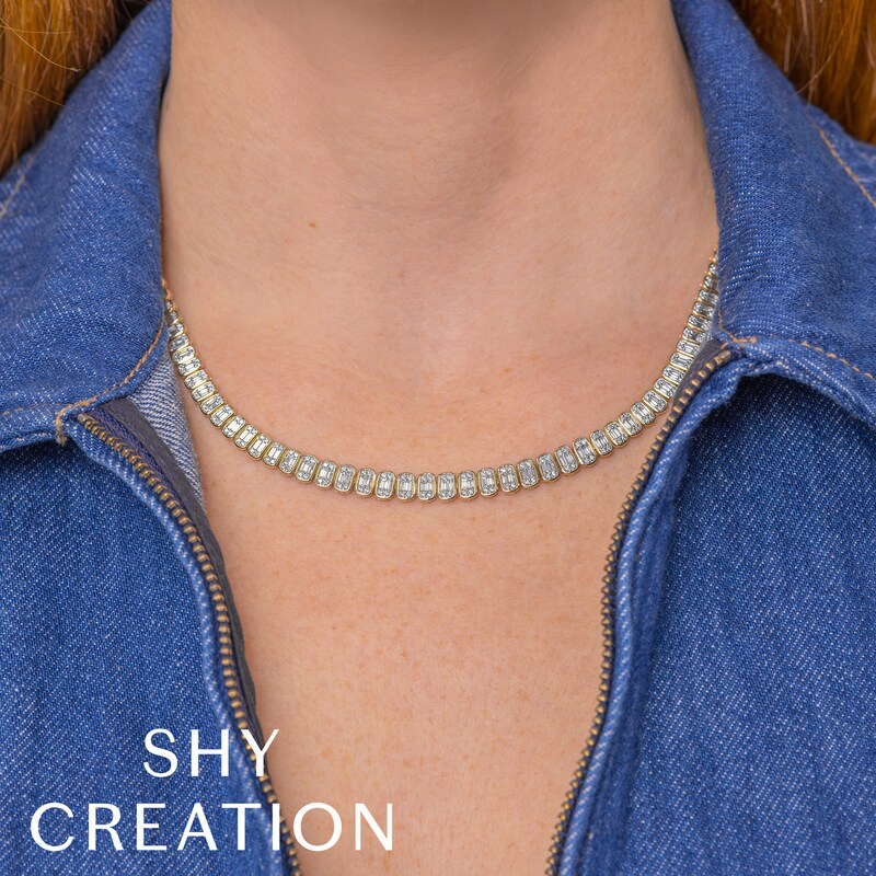 Main Image 4 of Shy Creation Baguette & Round-Cut Multi-Diamond Necklace 2-7/8 ct tw 14K Yellow Gold SC55028122RDZ17