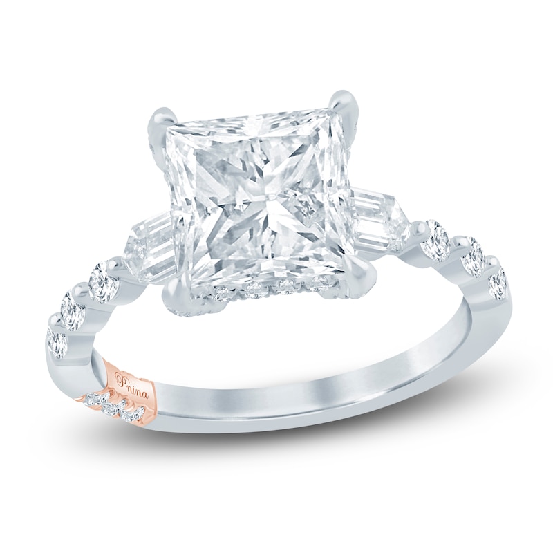 Main Image 1 of Pnina Tornai Princess-Cut Lab-Grown Diamond Engagement Ring 3-3/4 ct tw 14K White Gold
