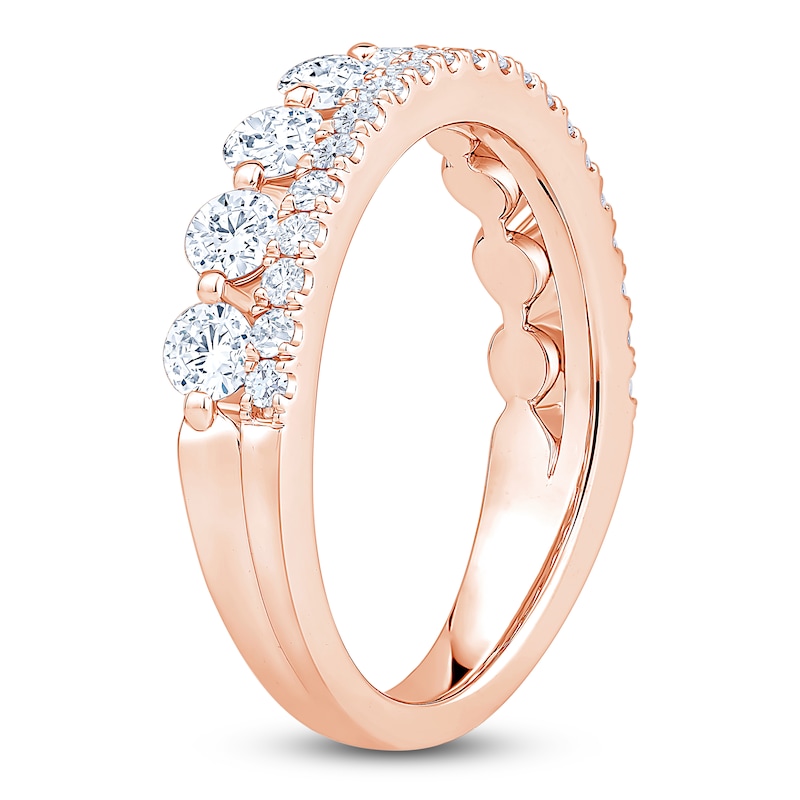 Main Image 2 of Certified Diamond Two-Row Anniversary Ring 1-1/4 ct tw 14K Rose Gold
