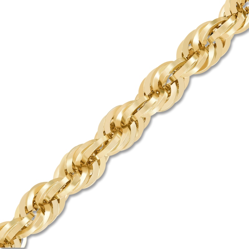 Main Image 3 of Glitter Rope Chain Necklace 8mm Solid 10K Yellow Gold 24"