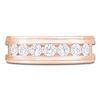 Thumbnail Image 3 of Men's Certified Diamond Channel Wedding Band 1 ct tw 14K Rose Gold
