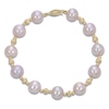 Thumbnail Image 1 of Pink Cultured Pearl & Bead Bracelet 14K Yellow Gold 8.5-9mm 7.25"