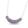 Thumbnail Image 2 of Amethyst & Black Diamond Curved Bar Necklace 1/5 ct tw 10K White Gold 18"