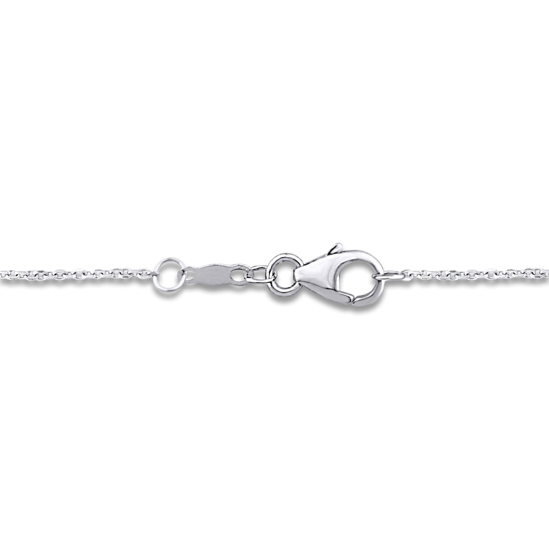 Main Image 3 of Lab-Grown Diamond Bezel-Set Graduated Curved Bar Necklace 1 ct tw 14K White Gold 18"
