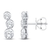 Thumbnail Image 1 of Lab-Grown Diamond Bezel-Set Graduated Curved Stud Earrings 1 ct tw 14K White Gold 18"